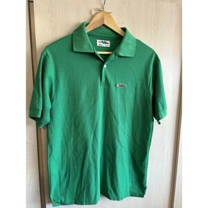 Vintage 70's Sears Green Dragon Fire Single Stitch Polo Mens Size Large